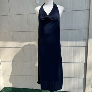 Erica Y2K Navy Blue Studio 54 Halter Dress Size XL